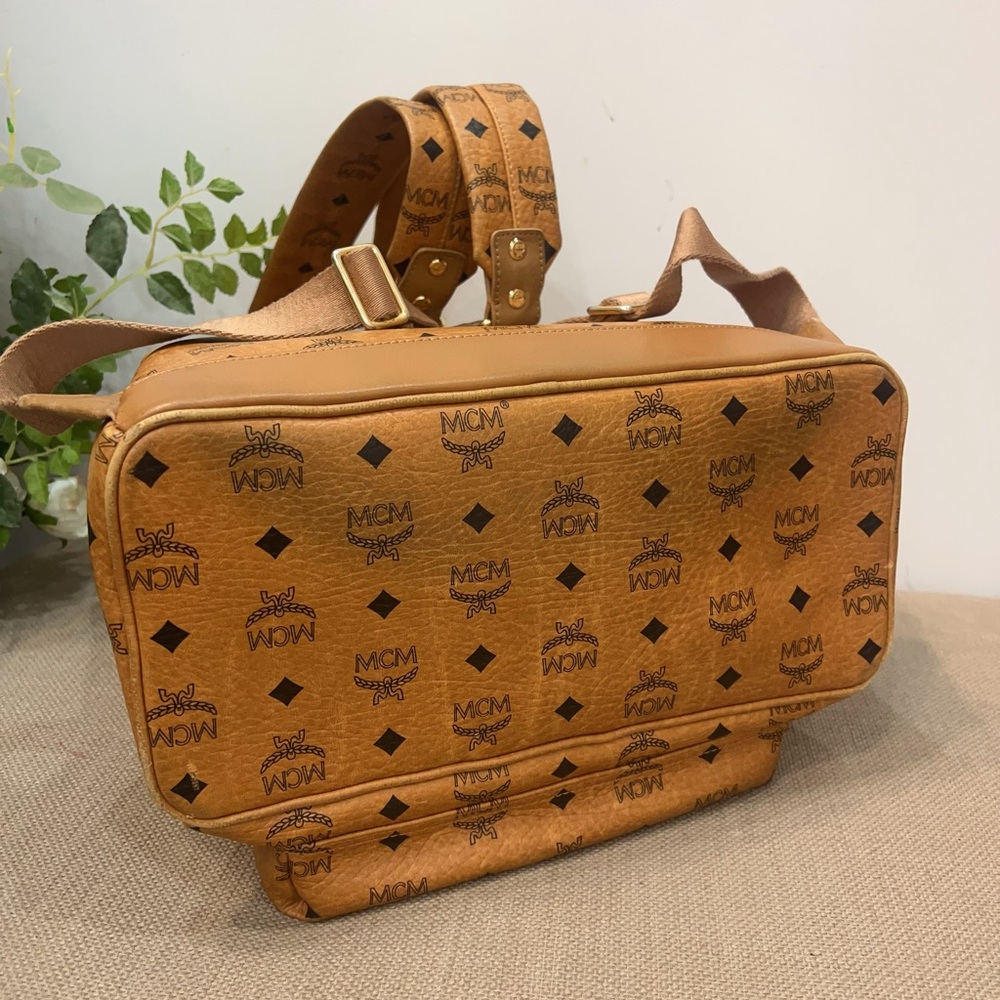 MCM Cognac Logo Backpack - Picture 6 of 14